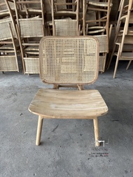 Rattan lounge chair เก้าอี้ไม้สัก-หวายแท้ ราคางานไม่ทำสี