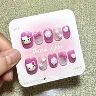 100%純手工訂製穿戴甲甲片~kitty貓立體捏捏款~S/M/L