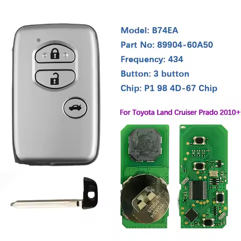CN007174 Aftermarket 3 Button Smart Key For Toyota Land Cruiser Prado 2010+ B74EA P1 98 4D-67 Chip F