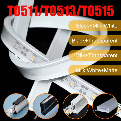 T0511 T0513 T0515 LED Silicone Tube Flexible Protection Cover Black Milky+Transparent Matte For 8/10