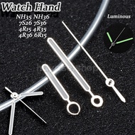 Luminous Silver Stainless Steel Watch Hands for NH35 NH36 7S26 7S36 4R15 4R35 4R36 6R15 Moment 3-Han