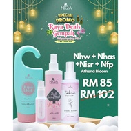 RAYA NIQA HQ COMBO 4 -HIJAB WASH + STAIN REMOVER + STARCH + FABRIC PERFUME - ATHENA BLOOM