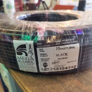 mega 10mm pvc insulated cable Sirim Approved jkr approvel  (100% pure copper) 10.0 mm pvc cable pvc 