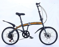 จักรยานพับได้ดิสก์เบรกคู่แบบปรับความเร็วได้20นิ้วสำหรับผู้ใหญ่ล้ออัลลอยด์สำหรับใช้งานกลางแจ้ง