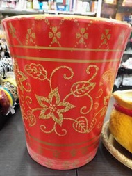 *紅色直筒型陶瓷花瓶 高約45CM