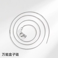 Silver Plated pt950 White Gold 18k Gold Necklace Needle Type Beaded Plain Gold Clavicle Chain Adjust