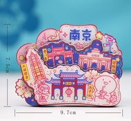 China City Wooden Epoxy Nanjing Travel Commemorative Anti-fall Decorative Sticker Refrigerator Magne