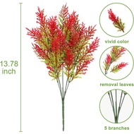 คริสมาสต์ ของตกแต่งคริสมาสต์ Outdoor Artificial Plant Faux Plastic Stems Plants Cedar Stems Greenery