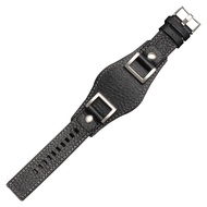 Xingchengec 230mm 24MM Black Brown Cowhide Leather Watch Strap For FOSSIL JR1157 Watches Band