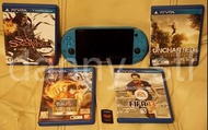 抵玩之選🌟Sony 香港行貨 PS Vita PSV 2006 Aqua Blue 主機 連 5xGames FIFA 13/海賊王無雙2 (亞洲中文版)/烙印勇士無雙/闇魂獻祭/Uncharted: