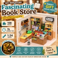 Rolife Fascinating Book Store DIY Miniature House Build Your Own Cozy Bookshop | Relaxing Craft Kit