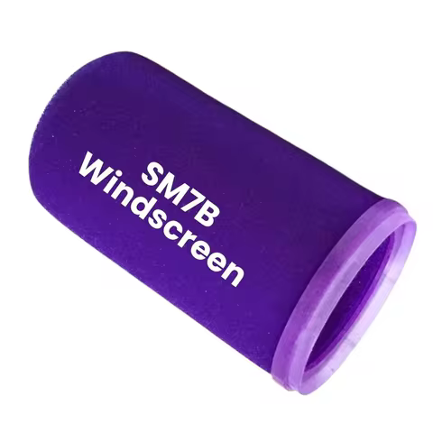 SM7 Mic Cover Pop Filter for Shure SM7B, SM7dB High-Density Foam Windscreen with Violet Glow Collar 