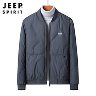 JEEP SPIRIT Men S Down Jacket ใหม่80% เป็ดสีขาวลง Super Light Down Jacket ฤดูหนาวเบสบอล Collar Down 