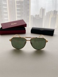 Cartier  CT0352S 新款兩用經典卡地亞山度士系列太陽鏡 飛行員款   尺寸：56-16-145(貨號：005zx0)