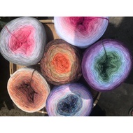 Rainbow cotton/silk yarn used for knitting and crocheting dresses and ao dai 300g