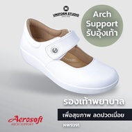 Aerosoft รองเท้าพยาบาล รองเท้าใส่ทำงาน รองเท้าคัทชู เพื่อสุขภาพสีขาว สีดำ รุ่น NW9391 มี Arch suppor