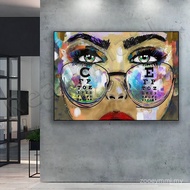 Eye glass chart poster, eye art, eye painting, i test chart monochrome art, optometry gift, optometr
