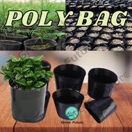 9 Size Borong UV Poly Bag Fertigasi Polibag Hitam Nursery Pot Pasu Sayur Plastik Tebal Planting Bag Cawan Susu 花盆 育苗盆花盆