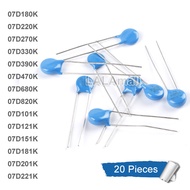 20pcs/lot Varistor 07D180K 07D220K 07D270K 07D330K 07D390K 07D470K 07D680K 07D820K 07D101K 07D121K 0