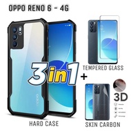 Case OPPO RENO 6 4G 3IN1 Hardcase Fusion Free Tempered Glass layar