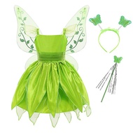 Ready Stock Tinkerbell Princess Dress Elf Halloween Costume Children Elf Wonderful Fairy 11.25