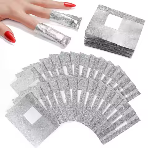 100Pcs Bag Aluminium Foil Nail Art Soak Off Polish Nail Removal Wraps Towel Gel Remover Manicure Too