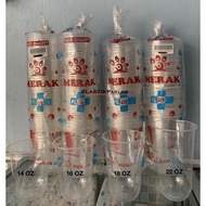 Cup / Gelas Plastik Merak Oval Uk.14 Oz, 16 Oz, 18 Oz, 22 Oz Untuk Jus