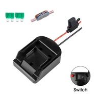 Battery Adapter For Makita 14.4-18V Li-Ion Battery Power Connector Adapter Dock Holder With 14 Awg Wires And I/O Switch DIY Tool