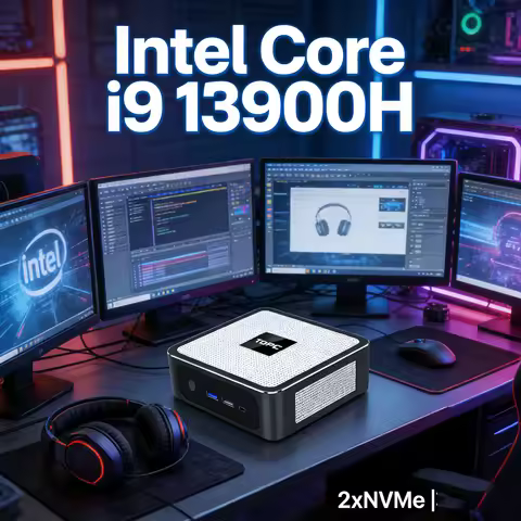 Gaming Mini PC 13th Gen Intel Core i9 13900H 12900H DDR5 DDR4 2xNVMe 2xLAN Windows 11 Pro Desktop Ga