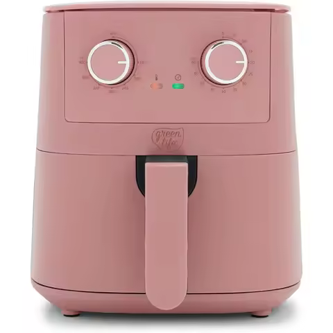 4.5QT Mechanical Air Fryer,PFAS-Free Ceramic Nonstick Adjustable Temperature Timer Dial,LED Indicato