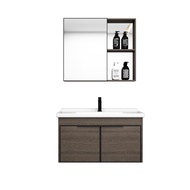 Bathroom Cabinet with Ceramicl Sink Combo, Mirror Cabinet Storage Organizer Faucet Included