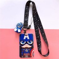 Cartoon Ezlink Card Holder / Staff Pass Holder with Thick Lanyard - Captain America