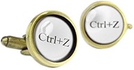"Ctrl+Z" Cufflinks,Revocation Cufflinks,Life Can Start Again Cufflinks,Handmade Cufflinks,Glass Roun