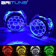 Headlights Lens Hella 3R D2S Honeycomb Demon Devil Eye Bixenon D1S D3S D4S HID LED Projector Blue Le