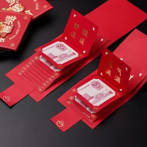 2025 New Year's Red Envelope Best Good Luck in The Year of The Snake Creative Durable Pulling Red En