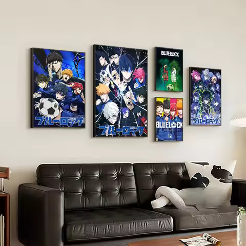 Anime B-Blue Lock Anime Posters Sticky Waterproof Paper Sticker Coffee House Bar Kawaii Room Decor