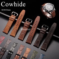 High Quality Cowhide Smart Watch Strap 18/20/22mm Quick Release Multi Colors Business Rugged Contras