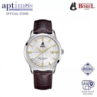 [Aptimos] Ernest Borel Retro GS8580-213BR Silver Dial Men Automatic Leather Watch