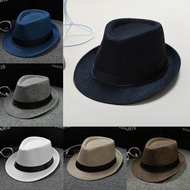 แฟชั่นฤดูร้อนเย็นปานามาปีกกว้าง Fedora ฟางทำอินเดียนาโจนส์หมวกสไตล์