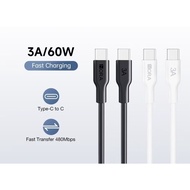 Cable Data/charger Type-C to Type-C 3A 1M max 60W fast charging original 1hora