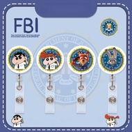 FBI Cartoon Cute Retractable Badge Holder Nurse Name Tag Doctor ID Badge Work Card with Anti-lost Re