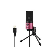 FIFINE USB microphone condenser microphone unidirectional PC microphone Internet call telecommuting distribution game live recording volume adjustable tripod microphone stand included Windows/Mac/P