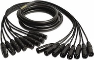 Mogami Gold 8 XLR-XLR-15 Audio Snake Cable, 8 Channel Fan-Out, XLR-Female to XLR-Male, Gold Contacts, Straight Connectors, 15 Foot