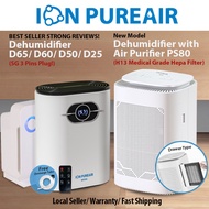 Dehumidifier Air Purifier ION PUREAIR PRO D120/PS100/PS80/D75/D65/D50/D35/D25 1300mL /500mL Tank 300mL/Day