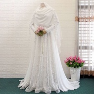 gaun pengantin muslimah gaun akad wedding dress