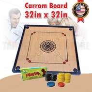 (Big) Wooden Carrom Board Striker Games Papan Karom With Checker/Papan Permainan Carrom