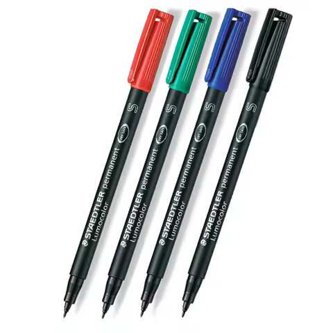 STAEDTLER 313s Permanent Marker Pen Waterproof Oil Paint Fine Tip Wallet Black Blue Green Red Draw f