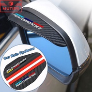 2Pcs/Set BMW Performance Car Carbon Fiber Side Rear View Mirror Rain Eyebrow Stickers Rainproof Cove