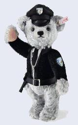 白色貴族 Steiff 金耳扣泰迪熊 ~~ 2014 慕尼黑警察小熊 (市價約12000元)