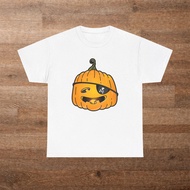 Halloween Pumpkin Pirate T-Shirt For Kids And Adults - Funny Halloween Costume Shirt With Eye Patch 